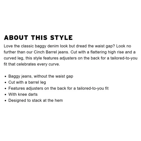 Levi's Women's Cinch Barrel Jeans 30x31 NWT Black "Past Lives" - Picture 7 of 12